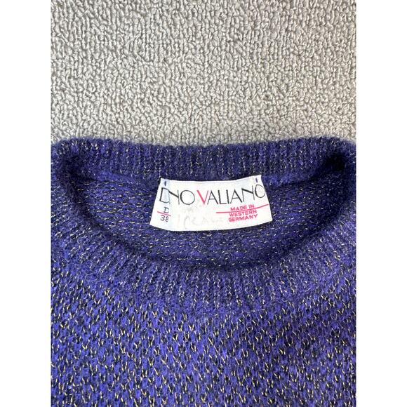 Vintage Dino Valiano Sweater Knit Mohair Embroidered Carriage Germany US Size 10 - Picture 4 of 11